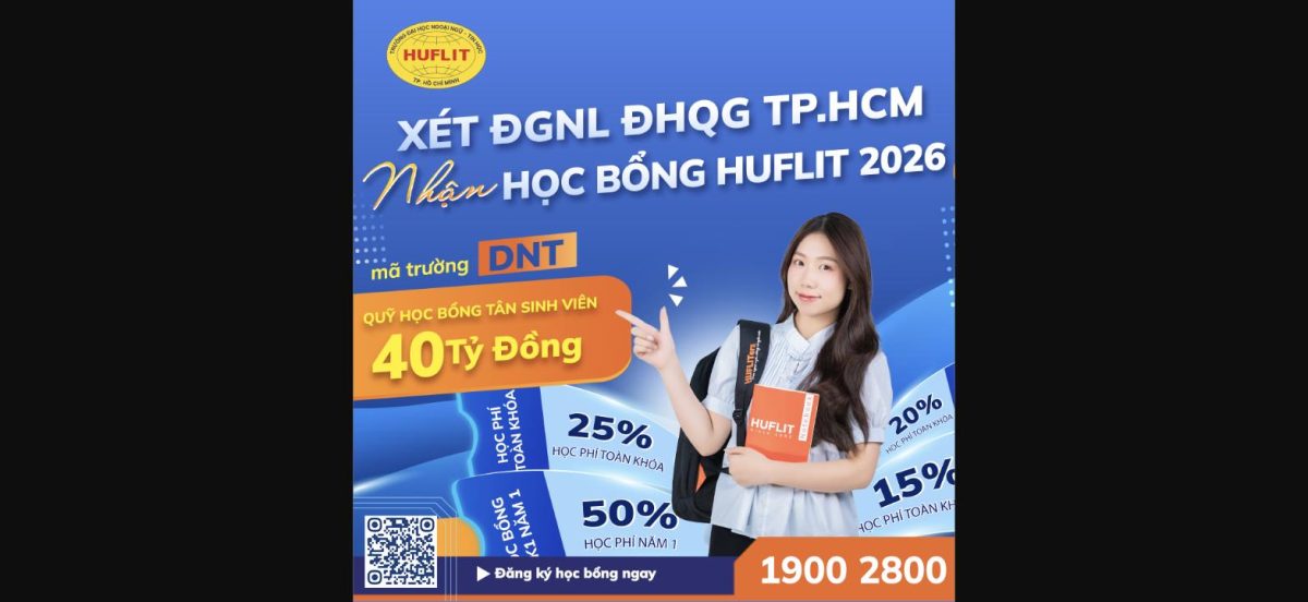 Xét kết quả thi Đánh giá năng lực 2026 – “Săn” học bổng giá trị cùng HUFLIT