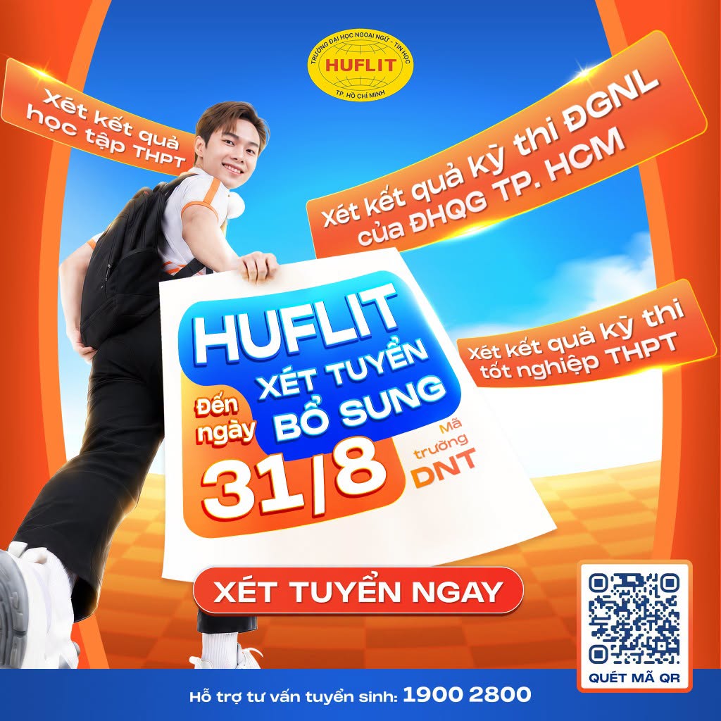 HUFLIT nhận hồ sơ xét tuyển bổ sung năm 2026